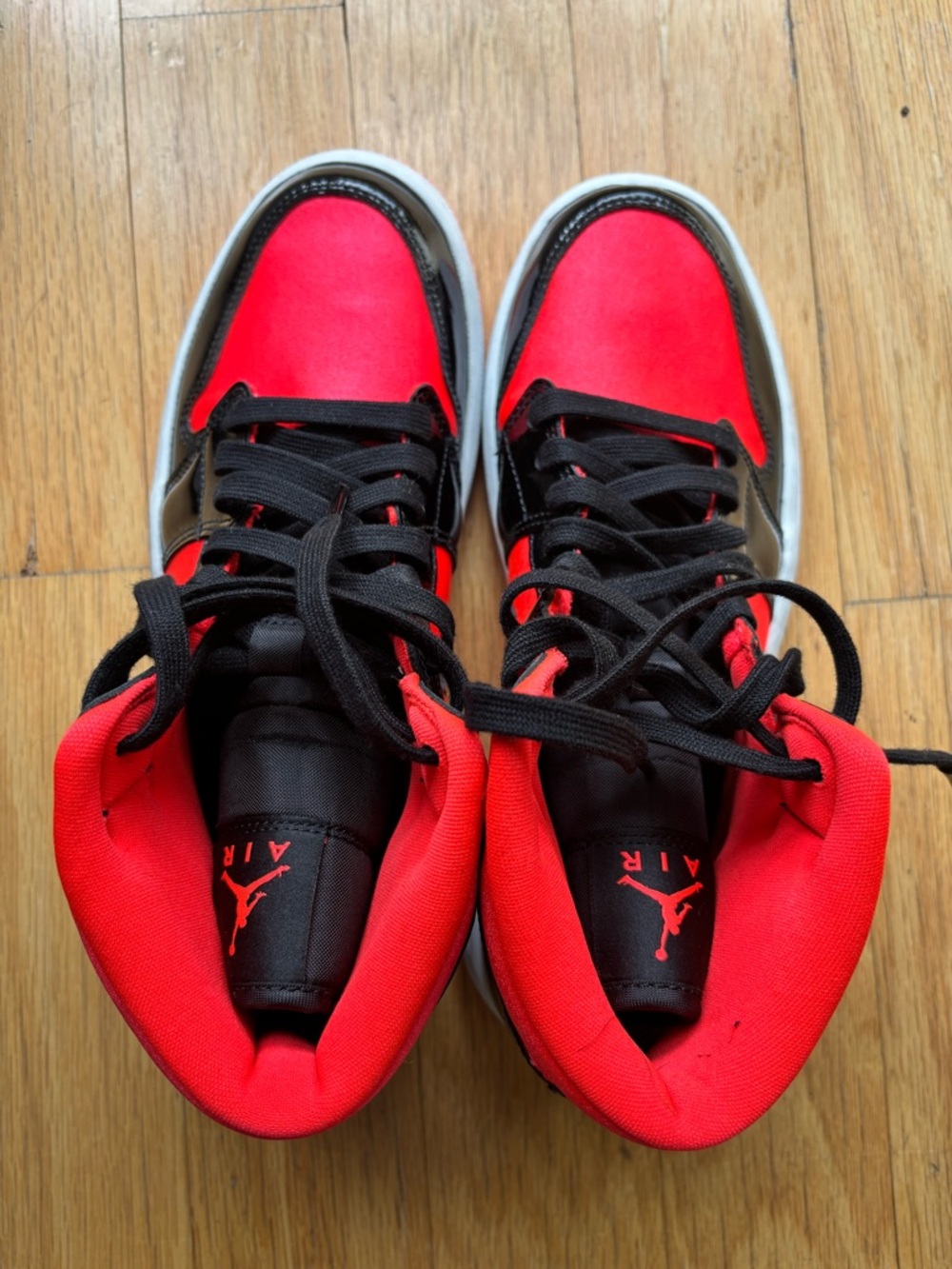 Air Jordan 1s, Infrared and Black High-Top Sneakers - Picture 9 of 9